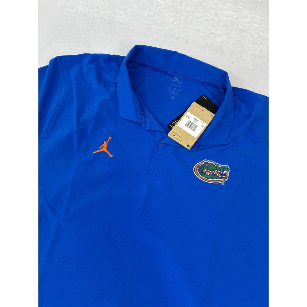 Jordan Florida Gators Polo Men 2XL Blue Dri-FIT Short Sleeve NCAA NEW